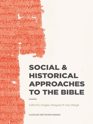 cover image of Social & Historical Approaches to the Bible